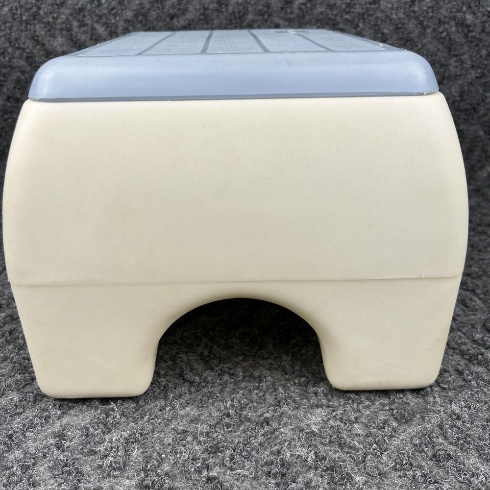 Vintage 1985 Little Tikes Tykes Step Stool Blue & White USA Made 11.5"x9.5"x7.5" - Picture 7 of 13